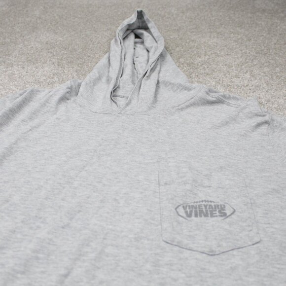 Vineyard Vines Hoodie Mens Small Gray Football L/S Pullover Hooded Sweatshirt - Picture 5 of 14